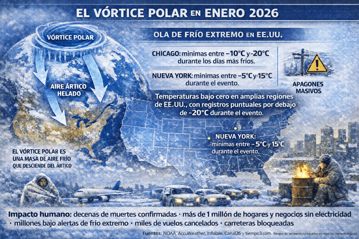 Vórtice polar EEUU infografía cuestión de química